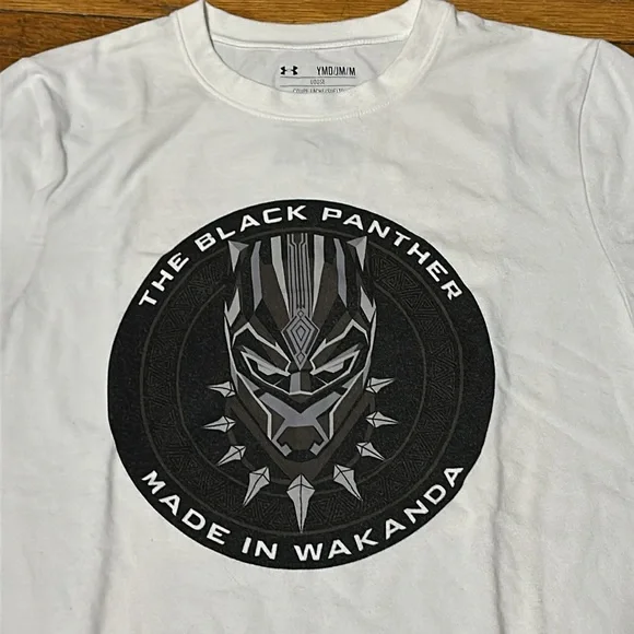 Under Armour x Marvel Boys Black Panther Tee, Youth Medium - Picture 2 of 3
